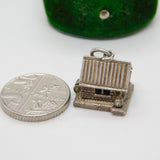 Sterling Silver Motor Car in Garage Opening Charm Pendant Vintage c1970
