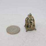 Sterling Silver Birds in the Cage Charm Pendant Vintage c1970s