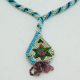 WW1-era Ottoman Turkish Beadwork Star Form Necklace Antique c1915