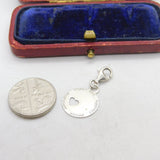 Sterling Silver Inspirational Love Coin Charm Pendant Vintage c1970