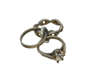 Sterling Silver Wedding Rings Charm Pendant Vintage c1970s