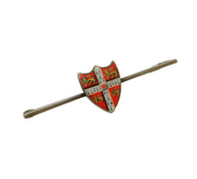 Cambridge Univeristy Sterling Silver & Enamel Shield Brooch Vintage c1970s