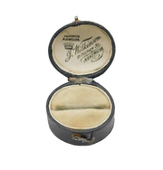 Victorian Tooled Leather Jewellery Ring Box 'J. Wilkinson, Nantwich' Antique