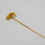Victorian Boxed 20ct Yellow Gold Sitting Fox Stick Pin Antique c1880s