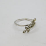 Sterling Silver CZ Wrap Around Leaf Band Ring Contemporary c2000 Size N