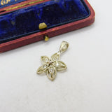 Sterling Silver and Diamond Paste Flower Charm Pendant Vintage c1970
