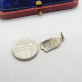Sterling Silver French Catholic Coloured Charm Pendant Vintage c1970