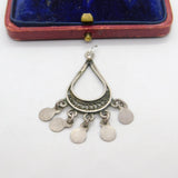 Sterling Silver Egyptian Drop Shimmering Charm Pendant Vintage c1970