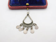 Sterling Silver Egyptian Drop Shimmering Charm Pendant Vintage c1970