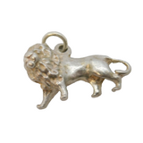 Sterling Silver Lion Charm Pendant Vintage c1970s