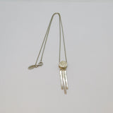 Sterling Silver Celtic Nouveau Style Pink Shell Pendant Necklace Modern c2000