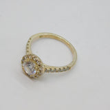 Sterling Silver CZ Set Cluster Engagement Band Ring Vintage c1990 Size N