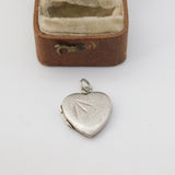 Sterling Silver Heart Shaped Locket Charm Pendant Vintage c1970