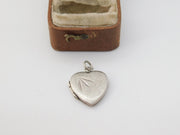 Sterling Silver Heart Shaped Locket Charm Pendant Vintage c1970