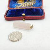 Sterling Silver Rose Quartz Icicle Charm Pendant Vintage c1970