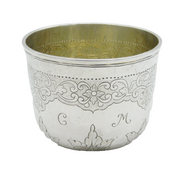 18th Century Russian Sterling Silver Floral Beaker Antique 1754 Moscow