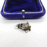Sterling Silver Wise Owl with Birds in the Eyes Charm Pendant Vintage c1970