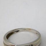 9ct White Gold & White Spinel Set Crossover Ring Vintage c1990 Birmingham