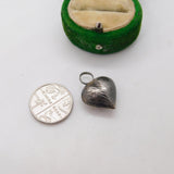 Sterling Silver Puffy Heart Charm Pendant Vintage c1970
