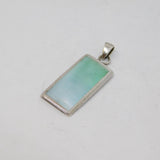 Sterling Silver Iridescent Shell Oblong Pendant Contemporary c1990s