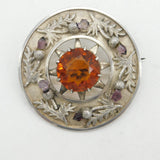 Edwardian Large Scottish Sterling Silver Kilt Brooch Antique 1910 Birmingham