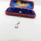 Sterling Silver Diamond Paste Gemstone Drop Charm Pendant Vintage c1970
