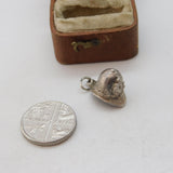 Sterling Silver Police Helmet Charm Pendant Vintage c1970