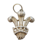 Sterling Silver Prince of Wales Feathers Charm Pendant Vintage c1970s