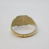 Art Deco 9ct Gold on Sterling Silver Gents Signet Ring Antique c1930s