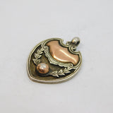 Gold On Sterling Silver Fob Medal Antique Hallmarked 1930 Birmingham