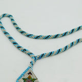WW1-era Ottoman Turkish Beadwork Star Form Necklace Antique c1915