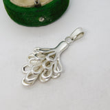 Sterling Silver Grape Vine Drop Charm Pendant Vintage c1970