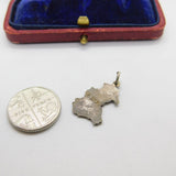 Sterling Silver and Coloured Enamel Map Outline 'Wales' Charm Vintage c1970