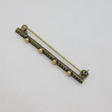 Continental .935 Silver Pearl & Marcasite Art Deco Bar Brooch Pin Antique c1930
