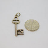 Sterling Silver 18th Birthday Key Form Charm Pendant Vintage c1970s