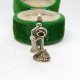 Sterling Silver Traditional Telephone Charm Pendant Vintage c1970