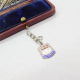 Sterling Silver & Enamel Canterbury Shield Charm Pendant Vintage c1970