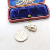 Sterling Silver Race Car Charm Pendant Vintage c1970