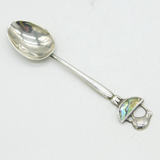 20th Century New Zealand Sterling Silver & Abalone Kiwi Teaspoon Antique