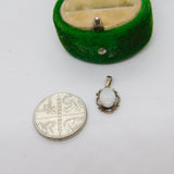 Sterling Silver Cabochon Opal Charm Pendant Vintage c1970
