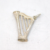 Sterling Silver Ornate Harp Charm Pendant Vintage c1970