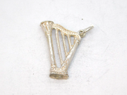 Sterling Silver Ornate Harp Charm Pendant Vintage c1970