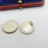 Sterling Silver Authentic Threepence Coin Charm Pendant 1913