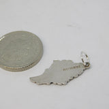 Sterling Silver Enamel Isle of Wight Charm Pendant Vintage c1970