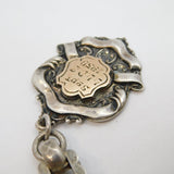 20th Century Sterling Silver Fancy Link Albert Watch Chain Antique c1920s