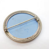Sterling Silver Mounted Wedgwood Chariot Cameo Brooch Vintage c1970