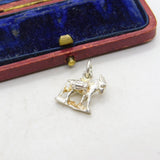 Sterling Silver Donkey Figurine Charm Pendant Vintage c1970