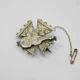 Victorian Sterling Silver Maltese Cross Cello Sweetheart Brooch Antique c1890