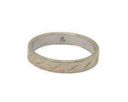 Sterling Silver Diagonal Stripes Wedding Band Ring Vintage c1970 Size J 1/2