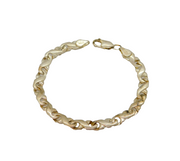 Sterling Silver Mexican Infinity Pattern Linked Bracelet Contemporary c2000